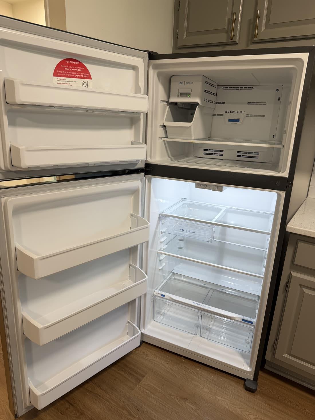 Refrigerator — cleaned top to bottom — after cleaning