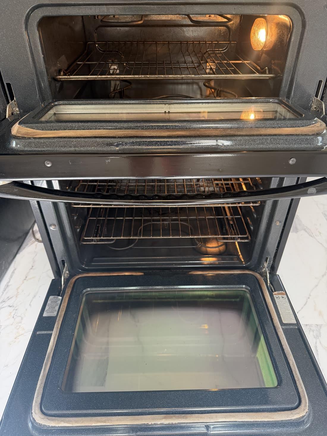 Double wall oven — degreased inside — after cleaning