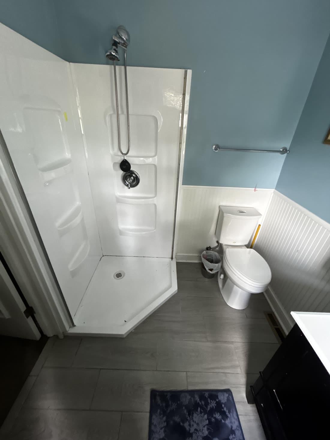 Finished bathroom cleaned for client walkthrough
