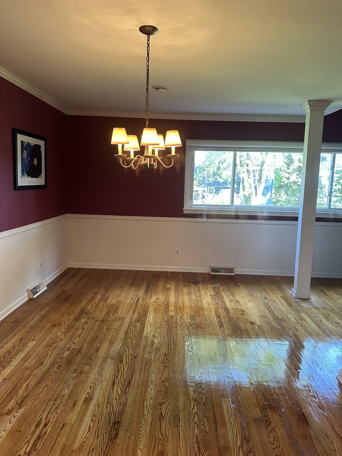 Hardwood floors cleaned after a renovation