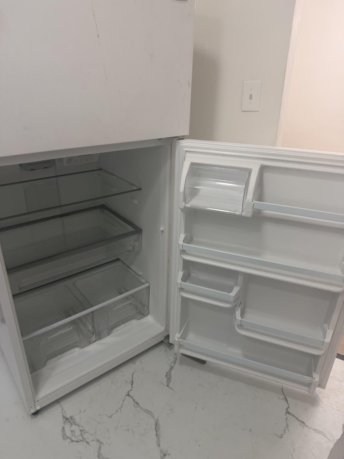 Refrigerator with heavy build-up — after cleaning
